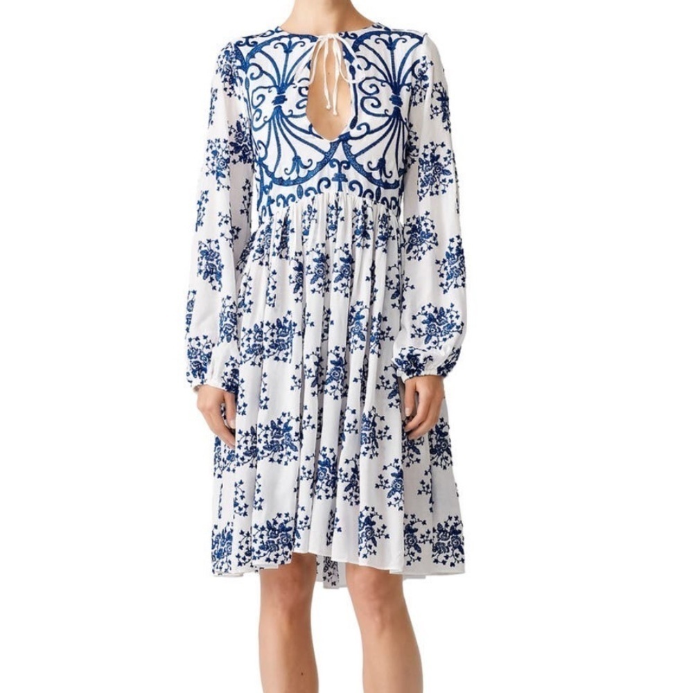 Alcoolique Donata Dress 4 Embroidered Keyhole Tie